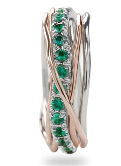 Anillo Gioielleria Dossena  Mujer in Oro rosa Smeraldo 0.65 Ct AN112ARSM RUBINIA - AN112ARSM RUBINIA